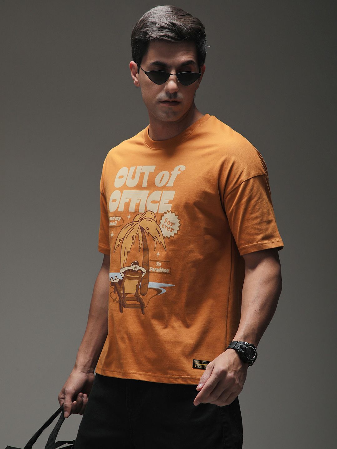 Stormborn Men Drop-Shoulder Printed Cotton Oversized Tshirt