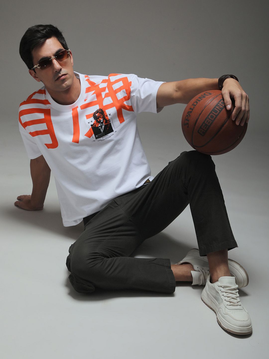 Stormborn Men Drop-Shoulder Anime Printed Cotton Oversized Tshirt