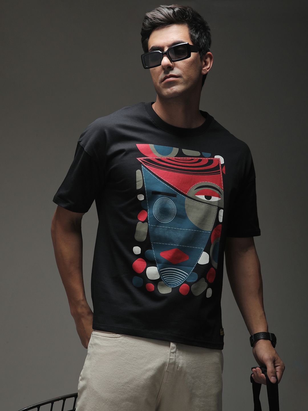 Stormborn Men Drop-Shoulder Printed Cotton Oversized Tshirt