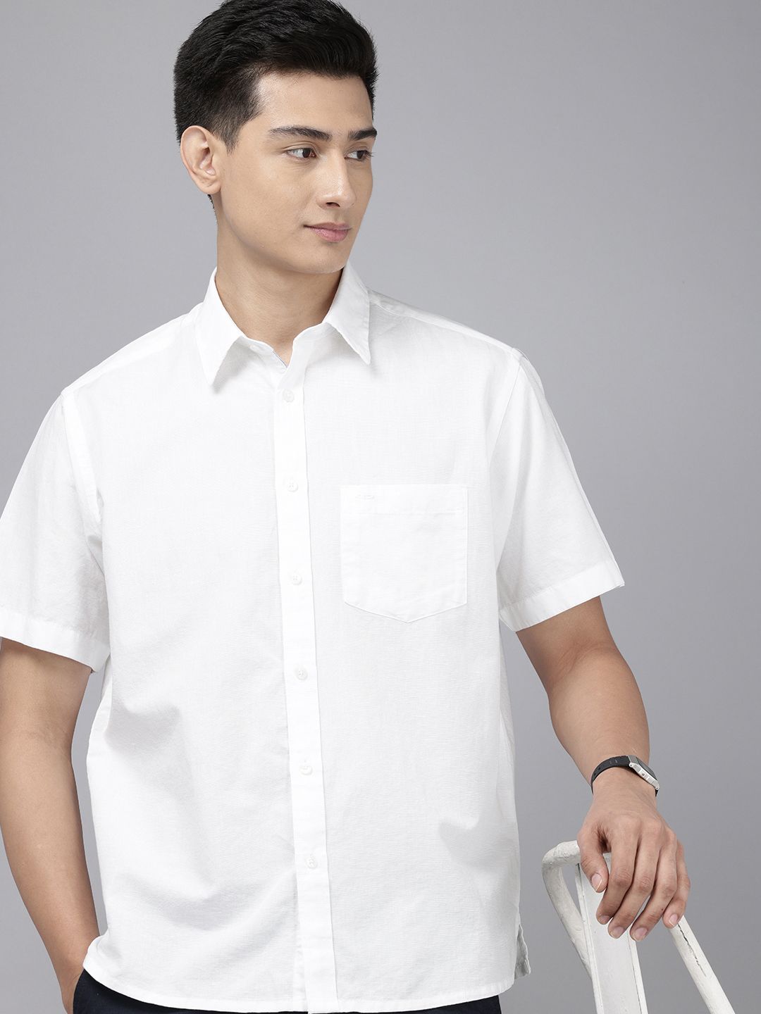 ColorPlus ColorPlus Cotton Linen Casual Shirt