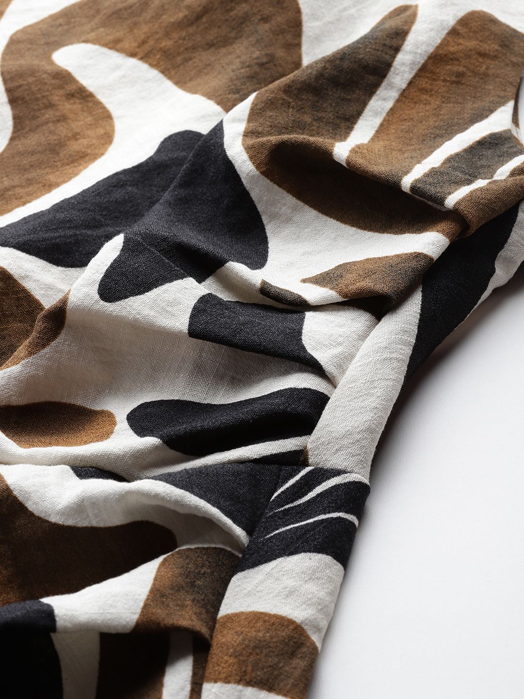 Printed One Shoulder A-Line Midi Dress