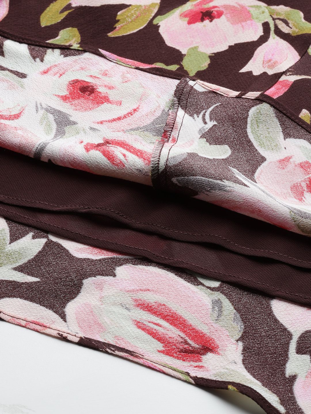 Floral Print Cowl Neck Maxi Dress