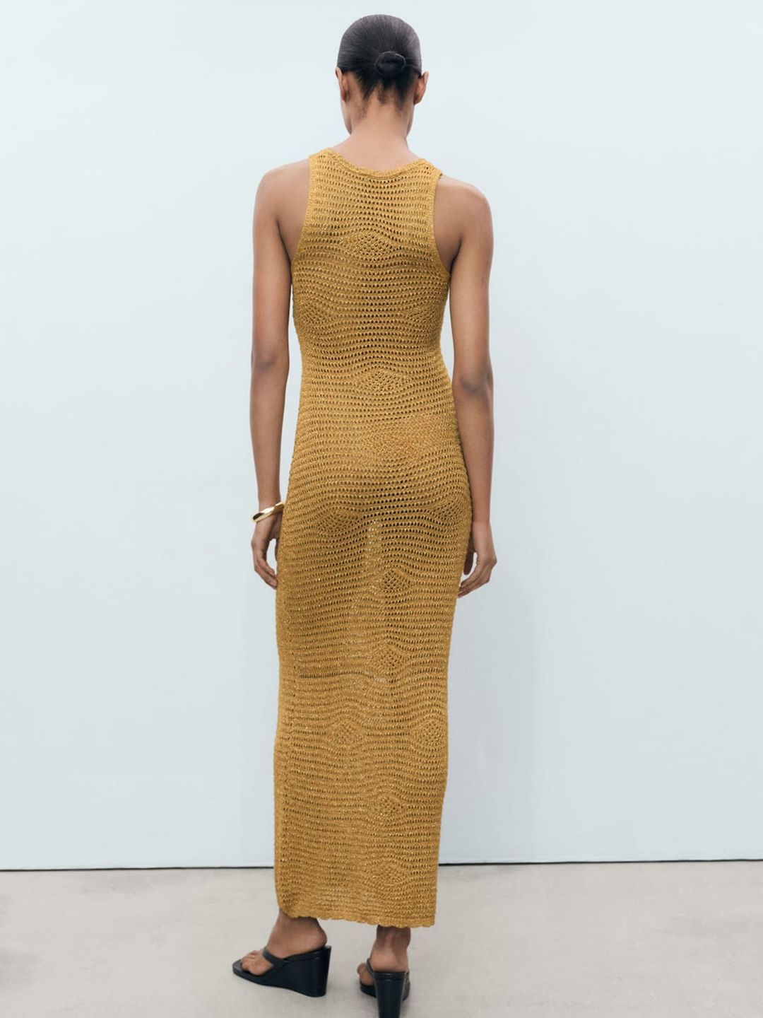 Open Knit Lurex Maxi Dress