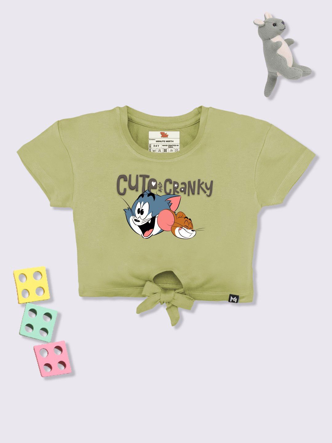 YK X Minute Mirth Tom & Jerry Printed Tie-Up Top