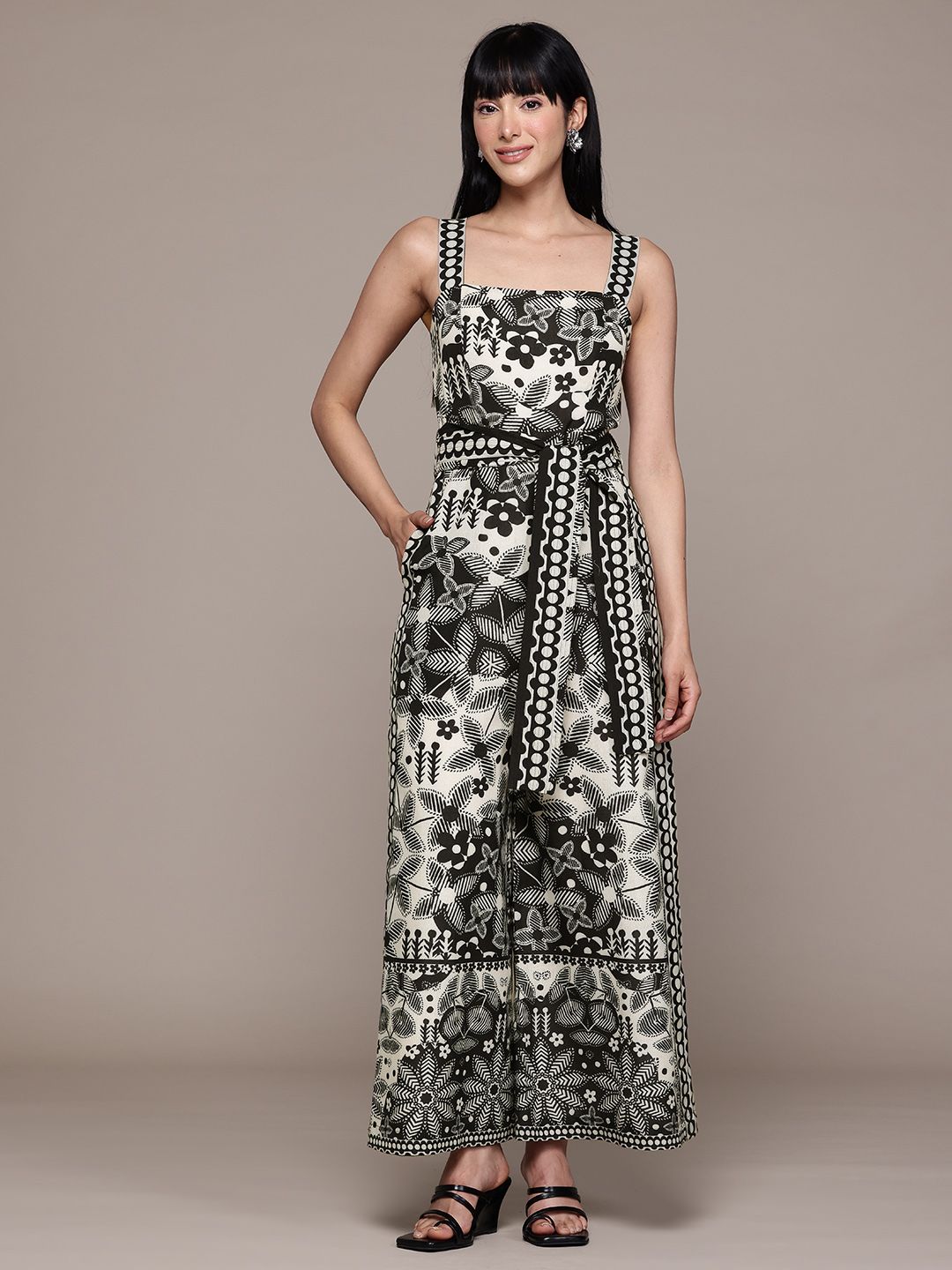 Label Ritu Kumar Floral Printed Basic Jumpsuit