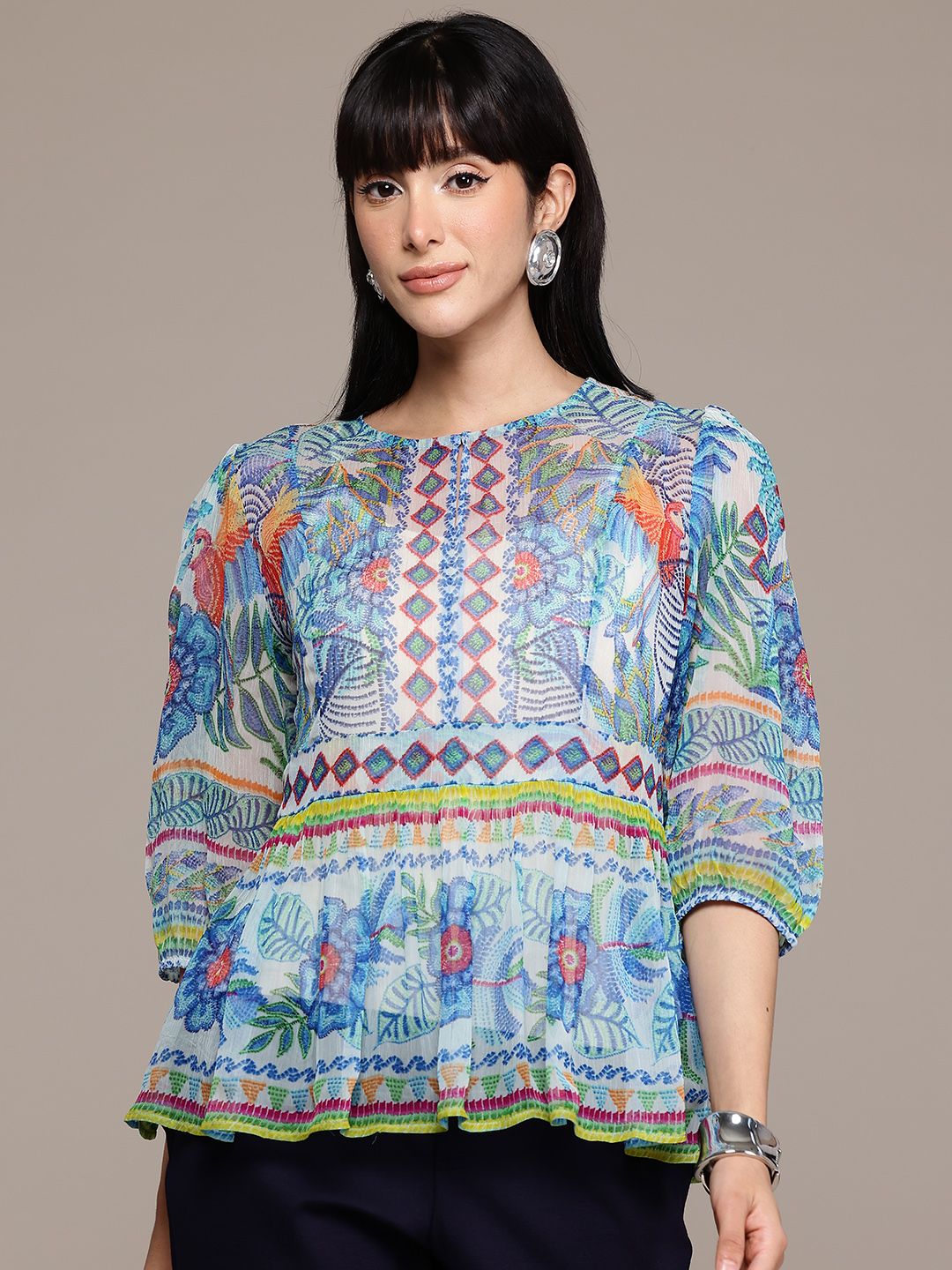 Label Ritu Kumar Floral Print Top