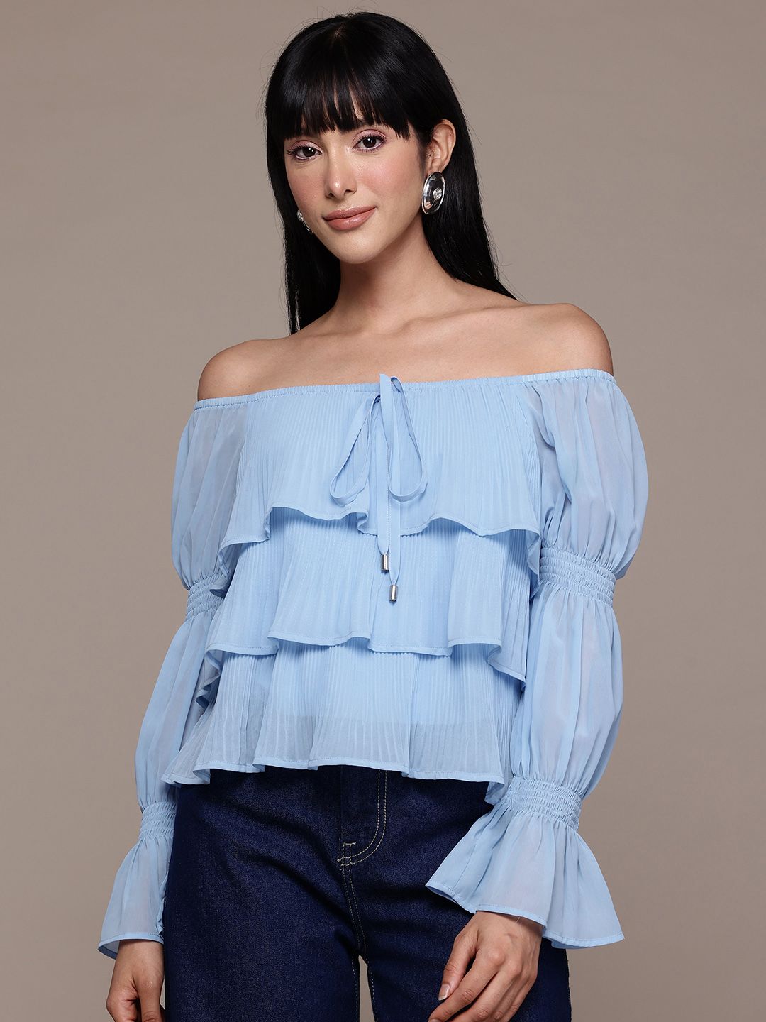 Label Ritu Kumar Off-Shoulder Frill Top