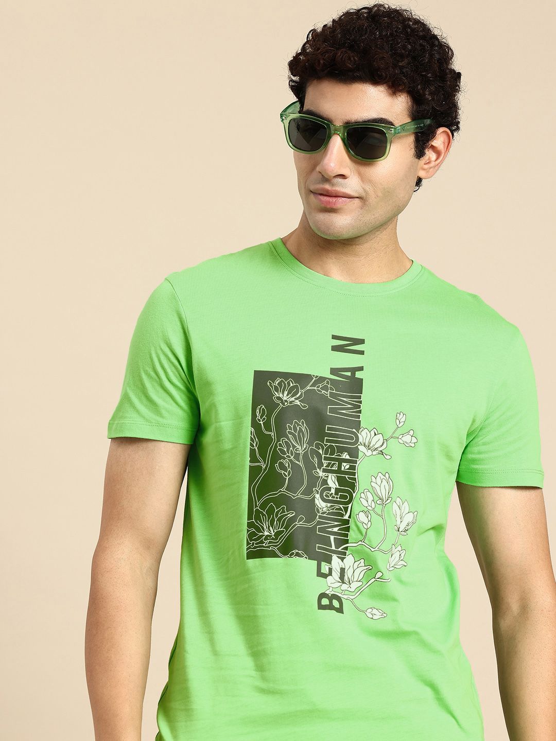 Being Human Graphic & Brand Logo Printed Pure Cotton Slim Fit T-shirt