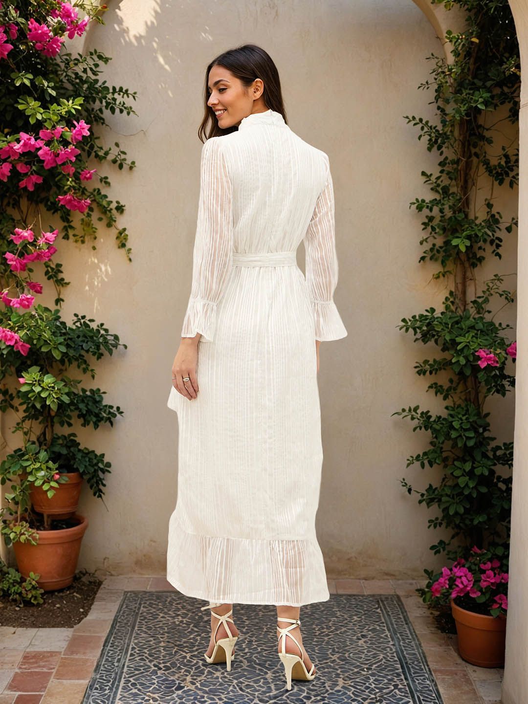 knee length dresses for ladies Red Choker Neck Midi Dress  AX Paris