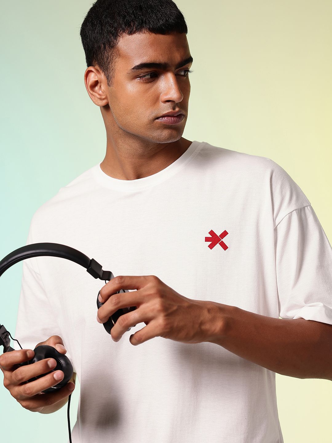 HRX by Hrithik Roshan Men Drop-Shoulder Sleeves Oversized Pure Cotton T-shirt