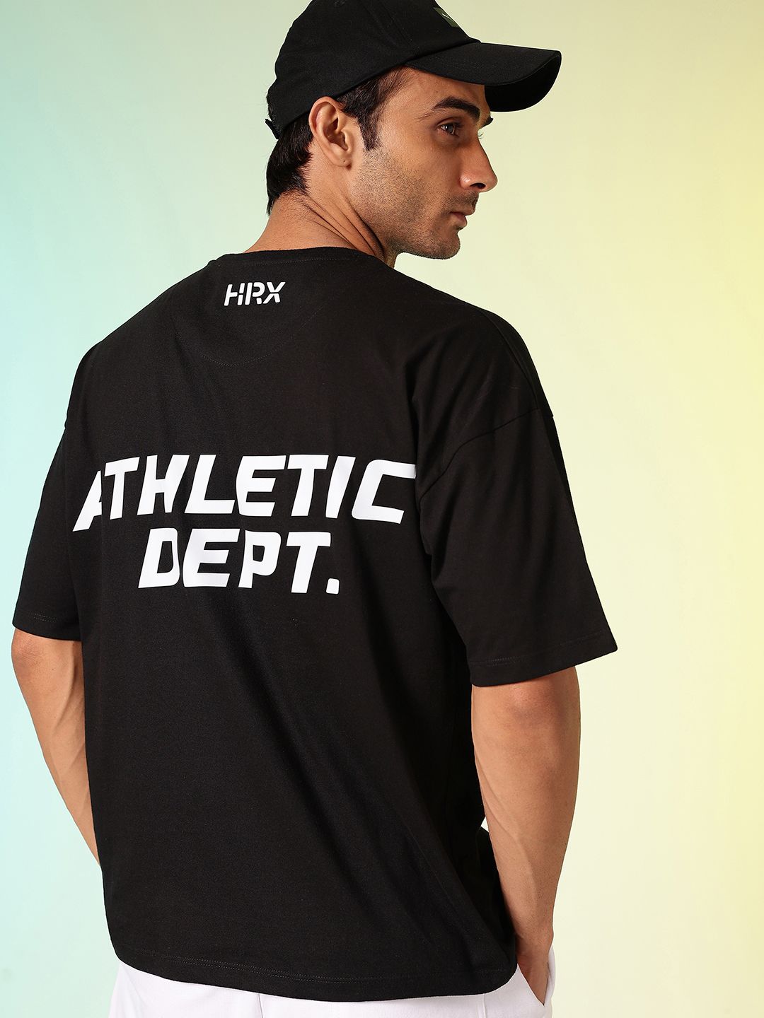HRX by Hrithik Roshan Men Printed Drop-Shoulder Sleeves Oversized Pure Cotton T-shirt
