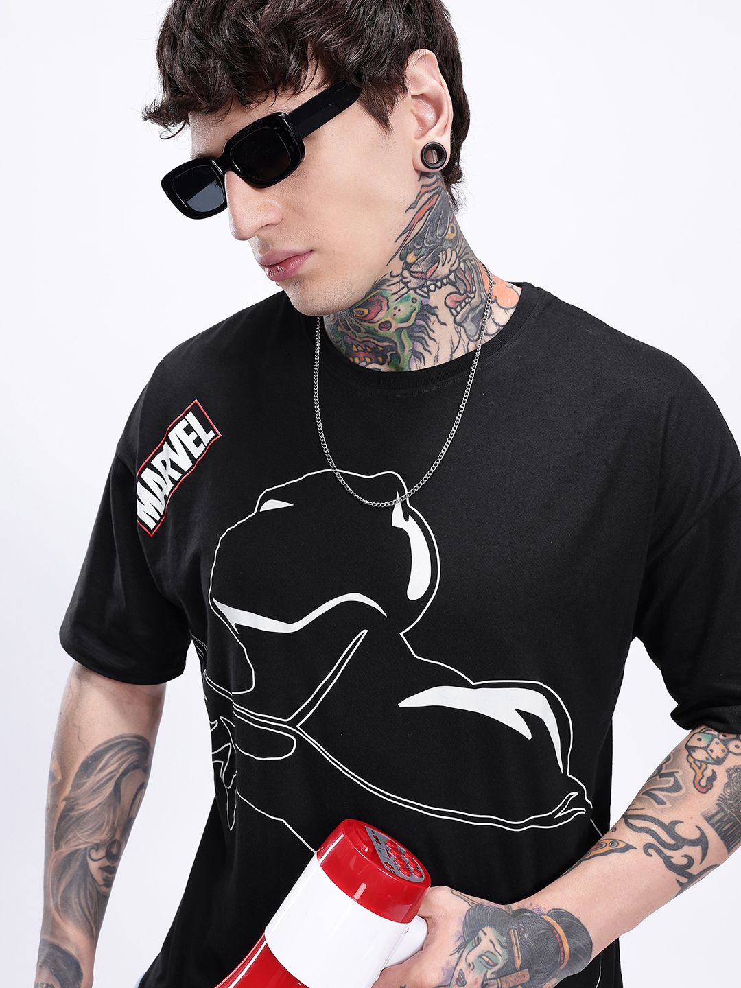 Kook N Keech Marvel Avengers Printed Drop-Shoulder Sleeves Pure Cotton T-shirt