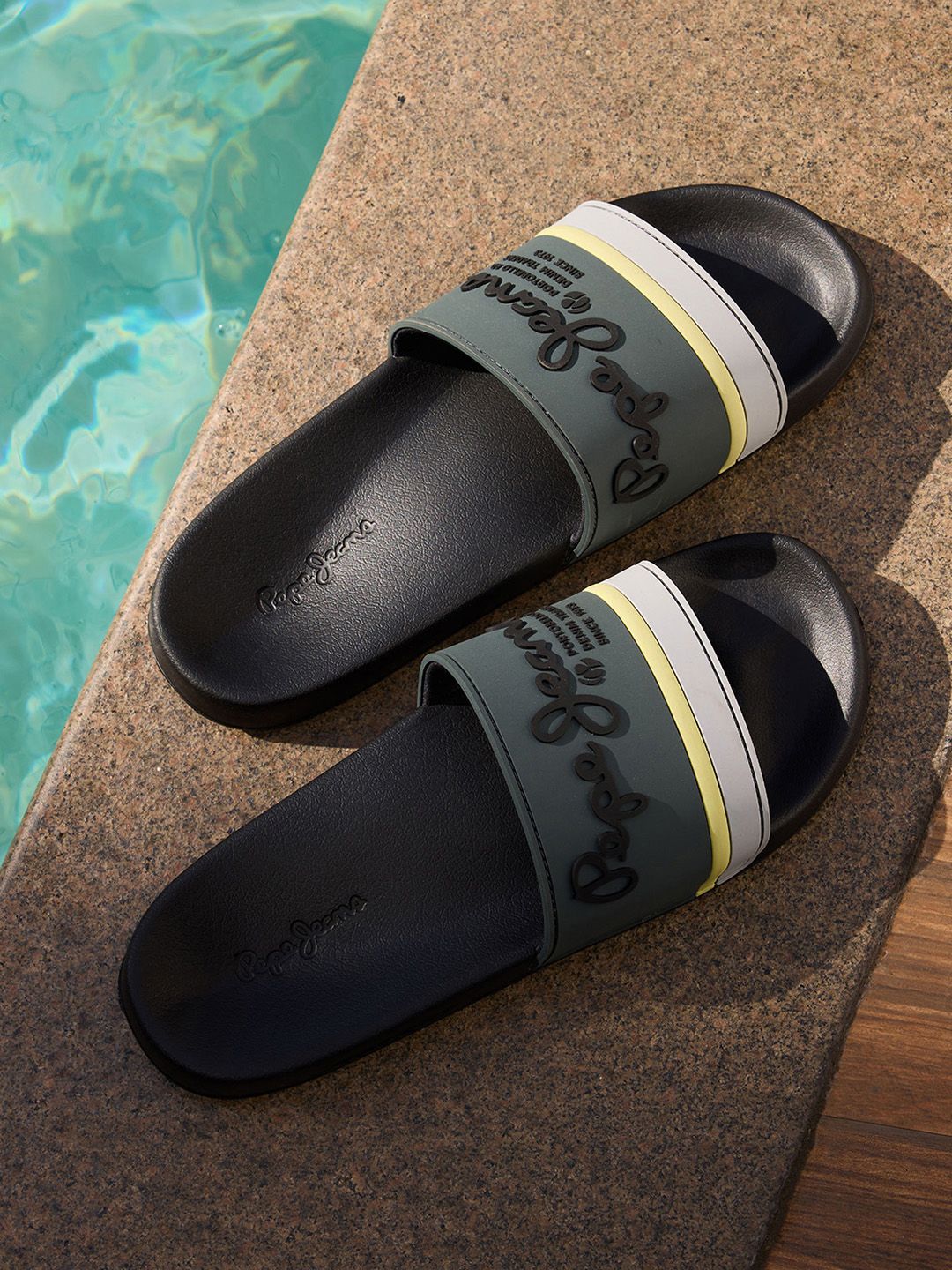 Pepe Jeans Men Printed Sliders