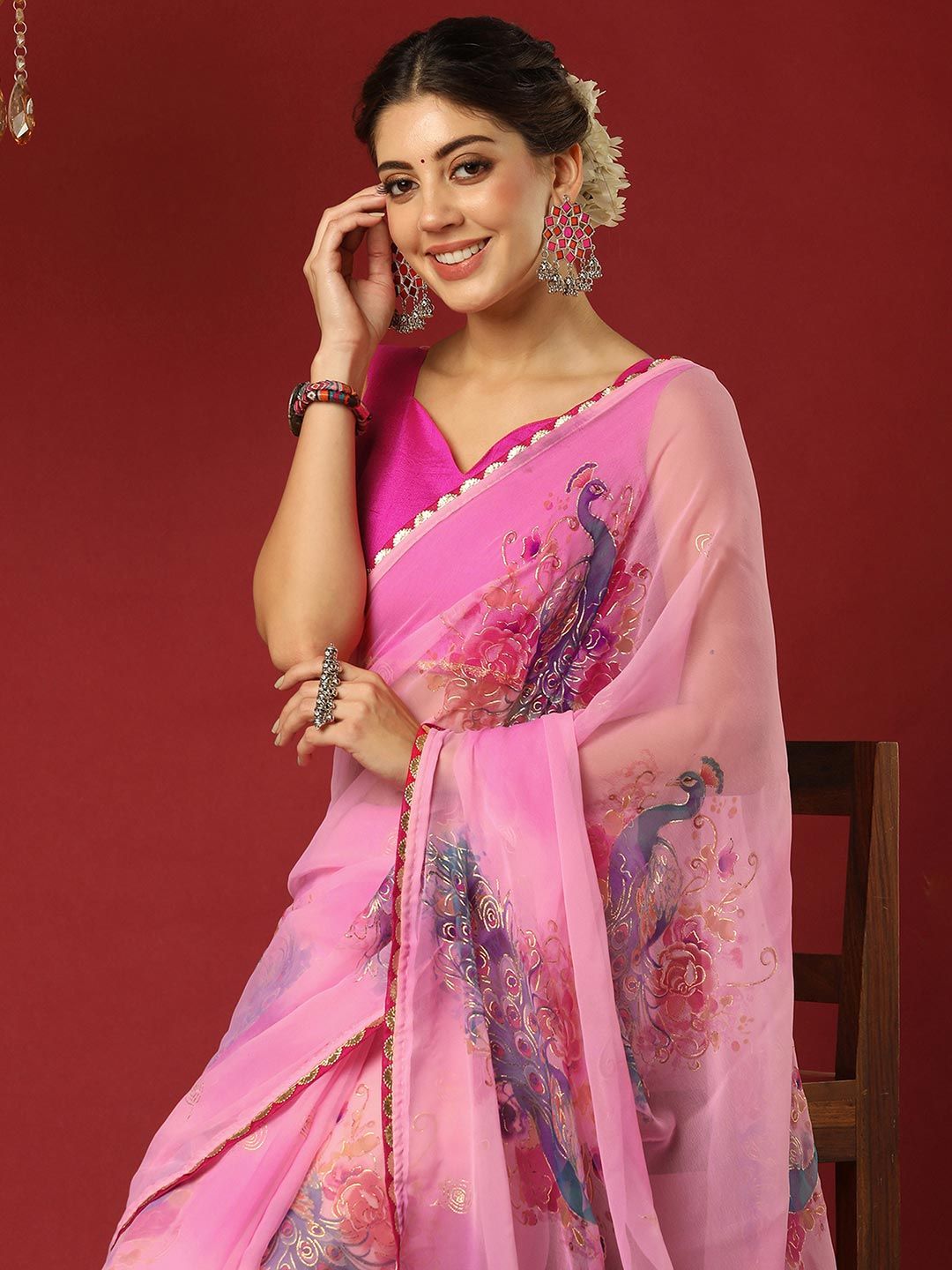Mitera Printed Pure Georgette Saree