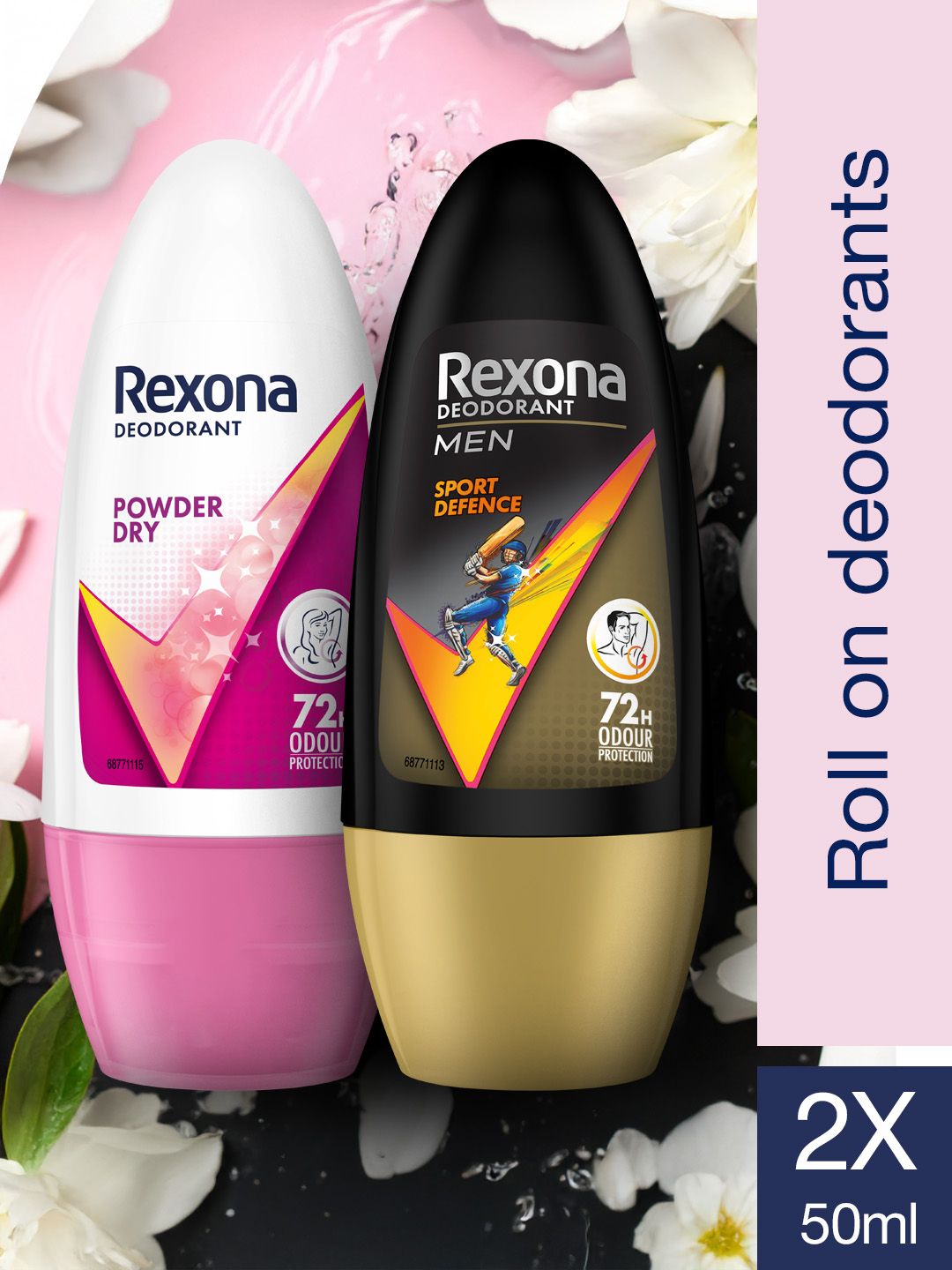 Buy Rexona Set Of Powder Dry & Sports Defence Underarm Roll On