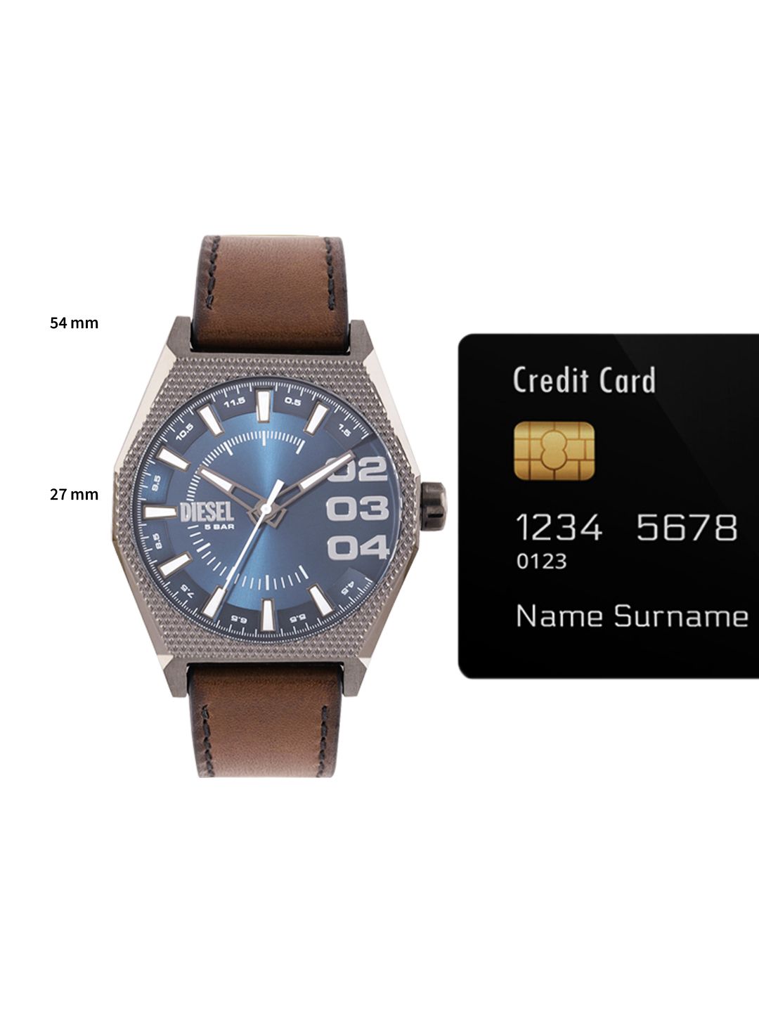 Buy DIESEL Men Scraper Dial & Leather Straps Analogue Watch