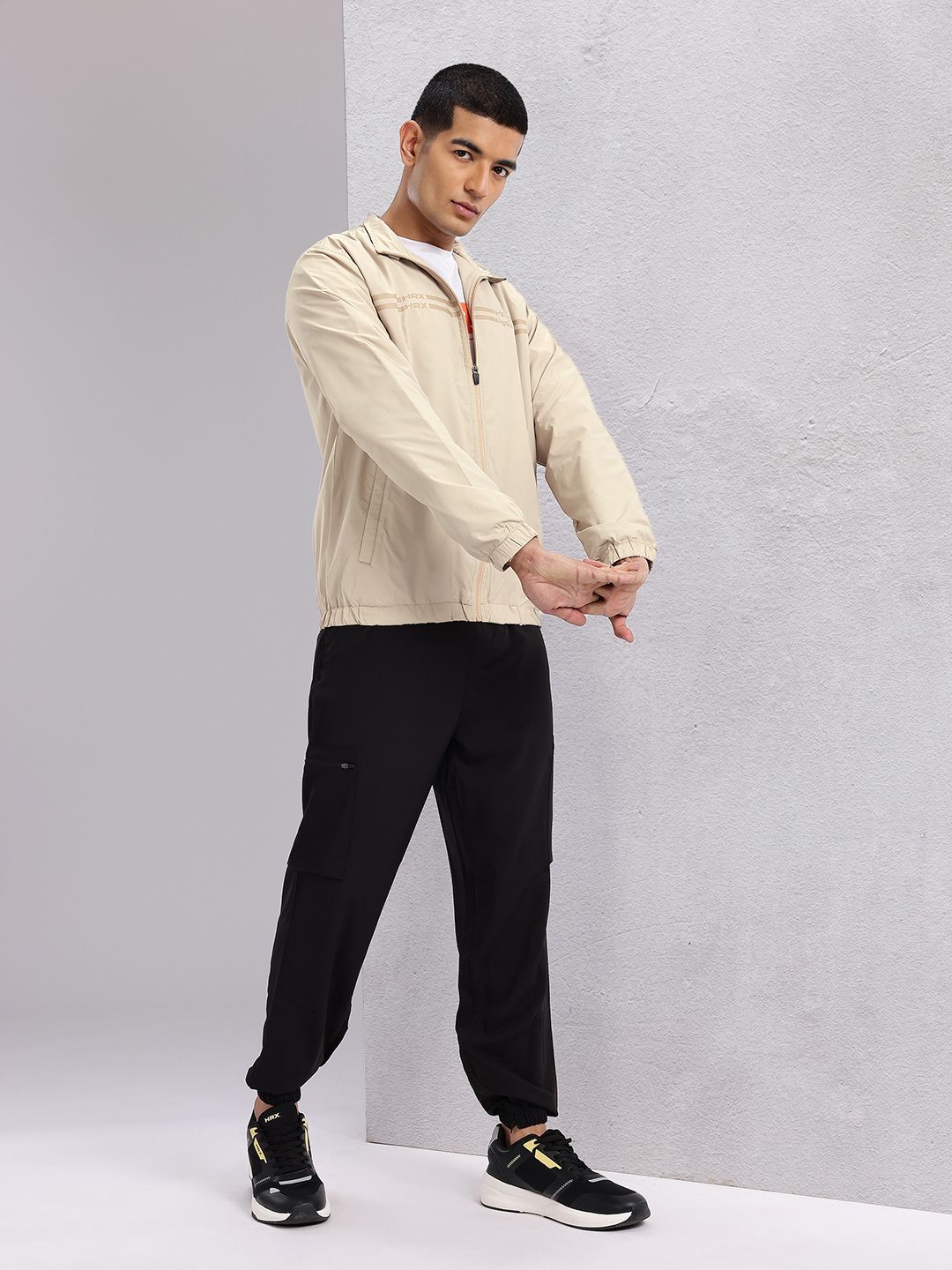 HRX by Hrithik Roshan Striped Detail Rapid-Dry Training Jacket