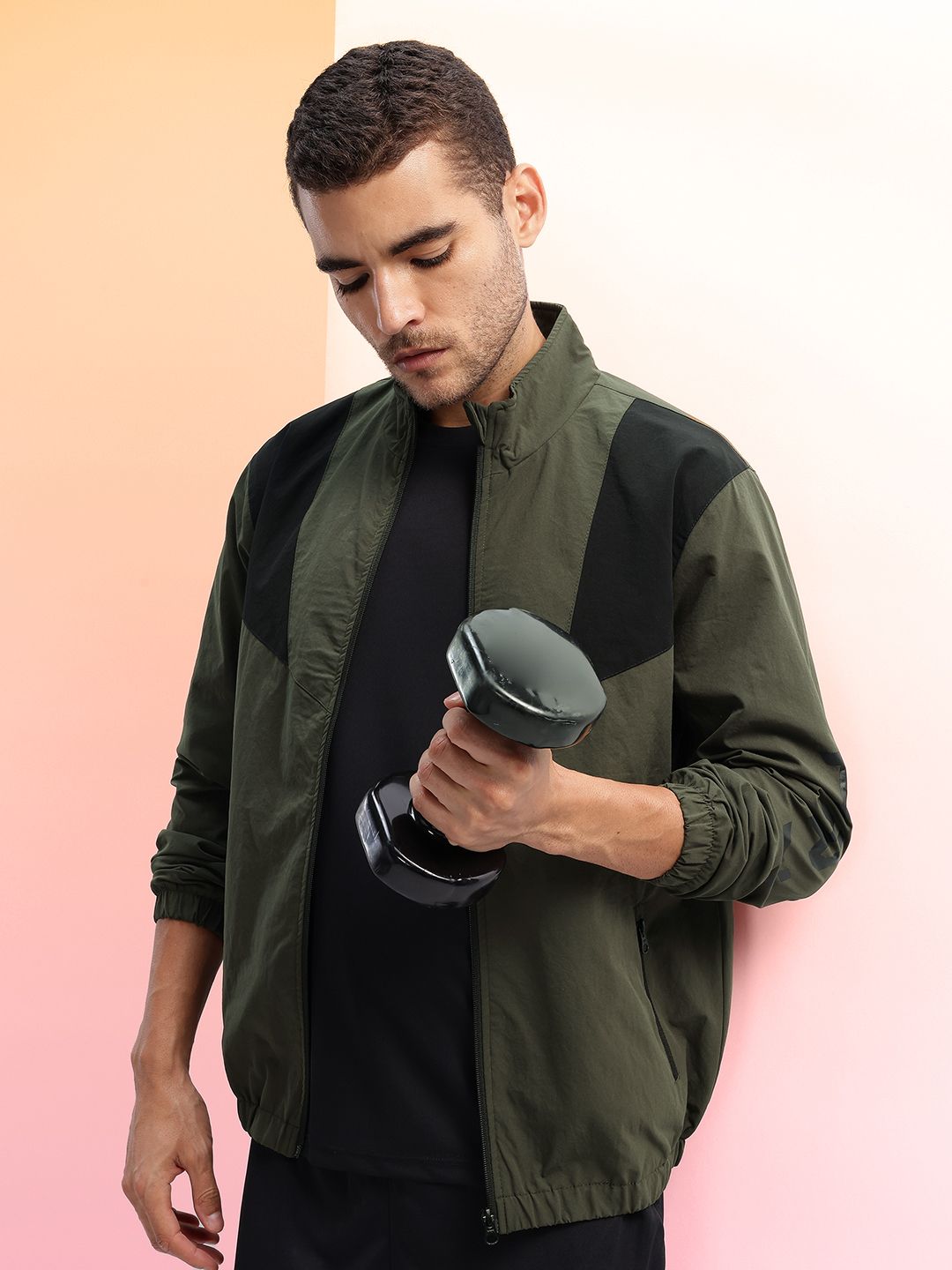 HRX by Hrithik Roshan Colourblocked Rapid-Dry Training Bomber Jacket