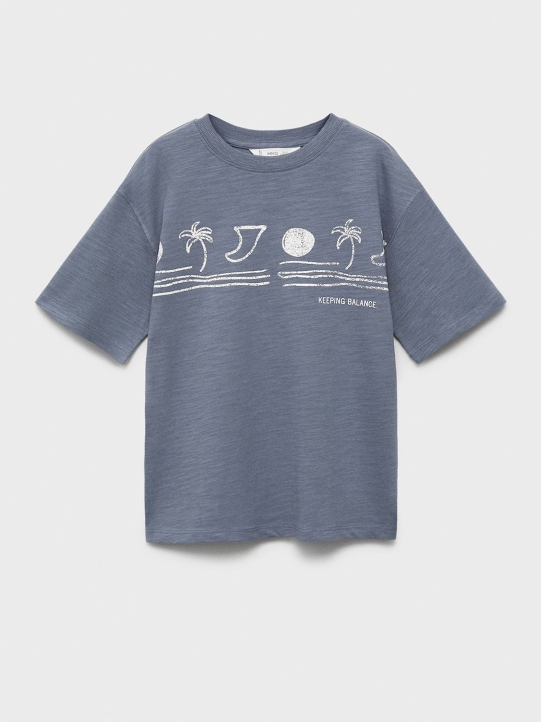 Mango Kids Boys Pure Cotton Tropical Printed T-shirt