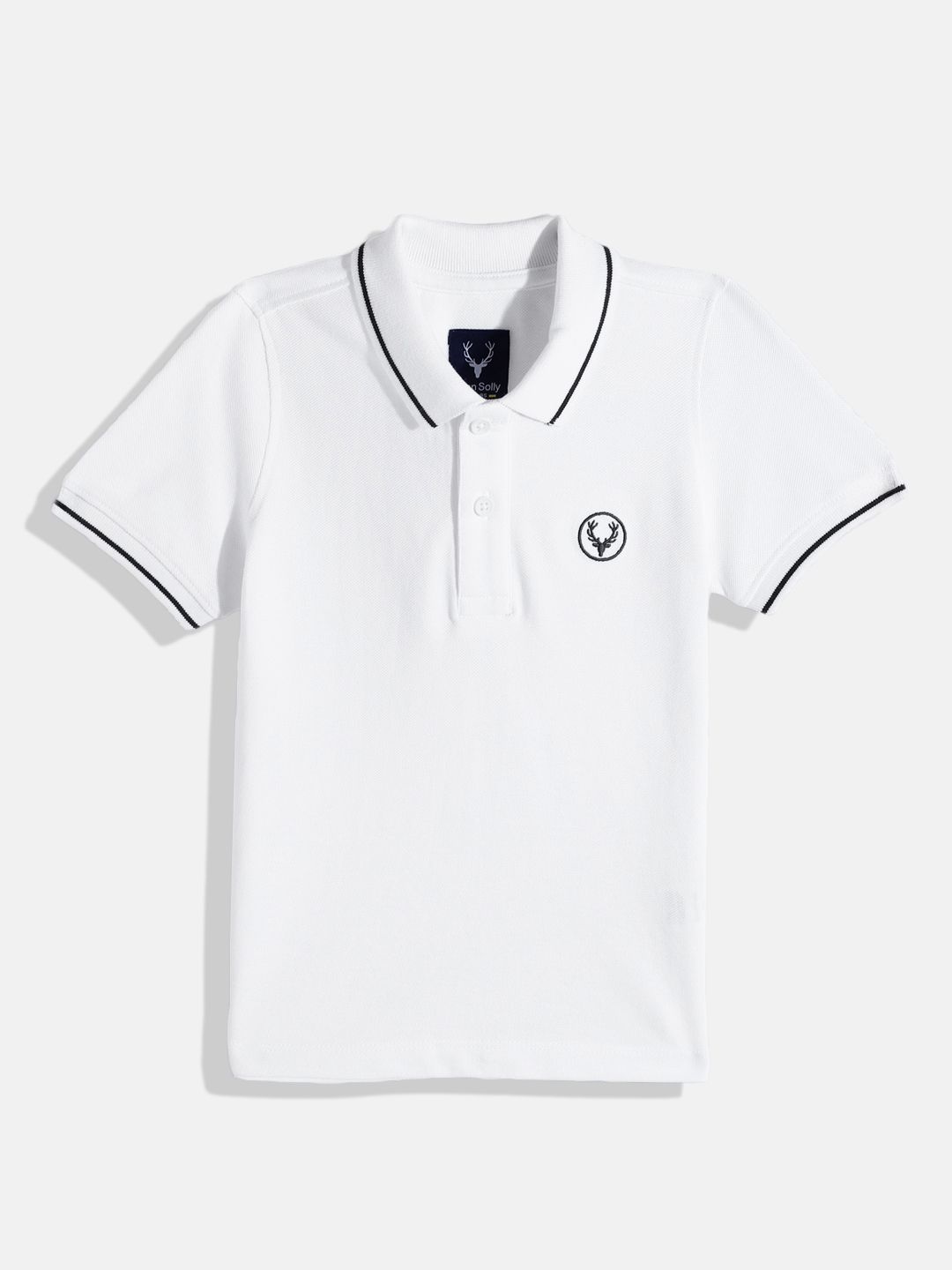 Allen Solly Junior Boys Polo Collar Monochrome Pure Cotton T-shirt