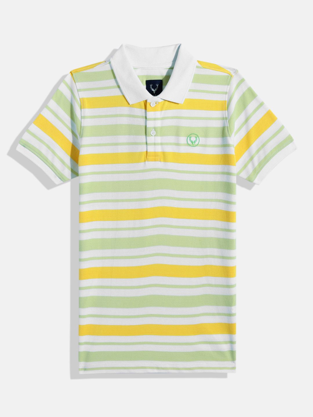 Allen Solly Junior Boys Striped Polo Collar Pure Cotton T-shirt