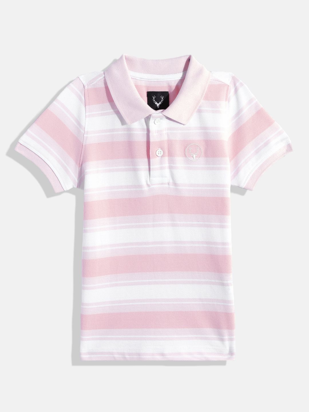 Allen Solly Junior Boys Striped Polo Collar Pure Cotton T-shirt