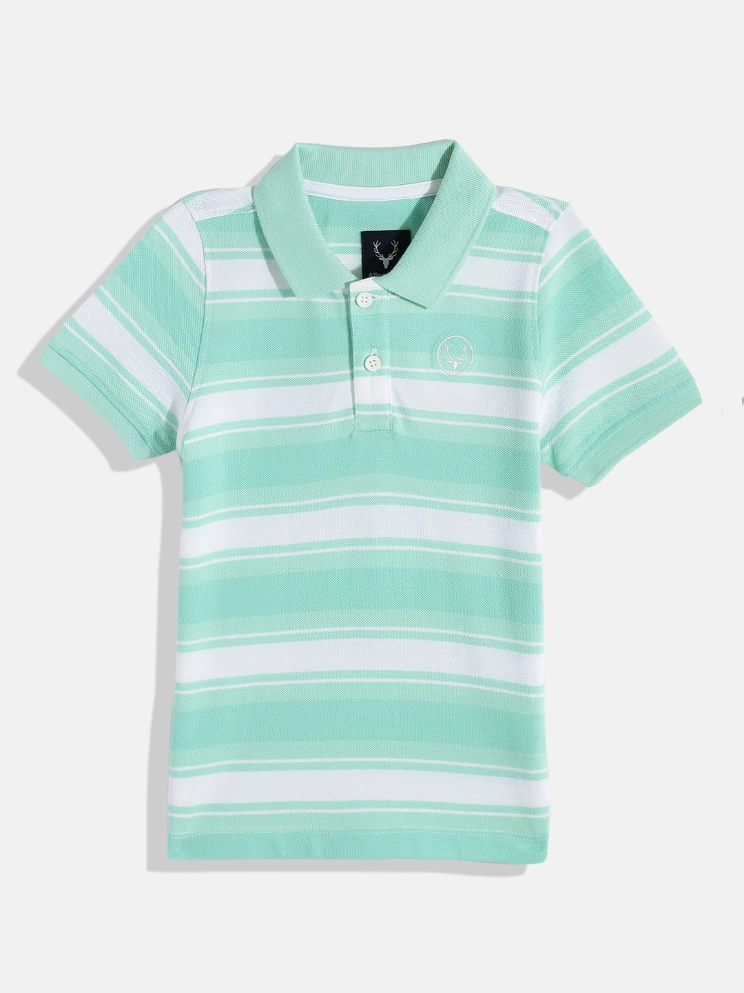 Allen Solly Junior Boys Striped Polo Collar Pure Cotton T-shirt