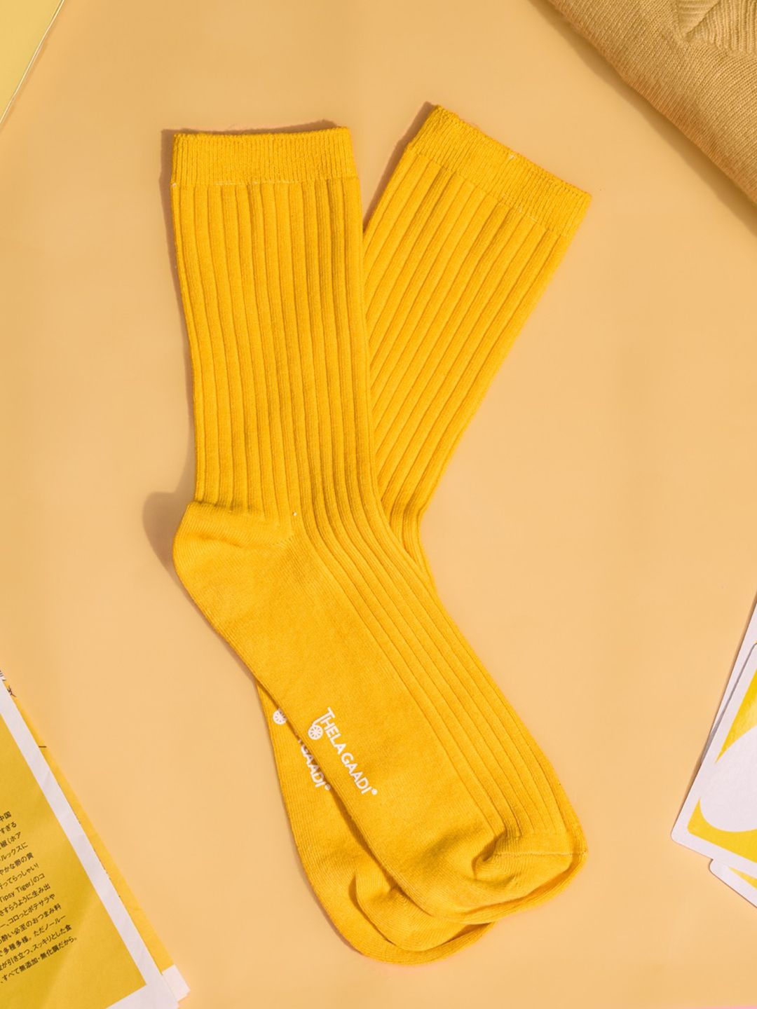Thela Gaadi Unisex Calf Length Ribbed socks