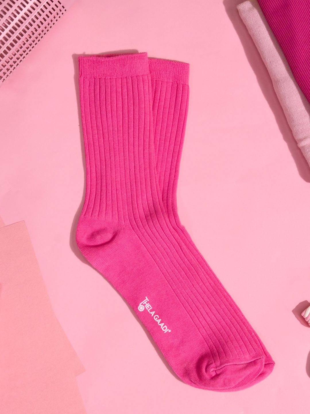 Thela Gaadi Thela Unisex Gaadi Calf Length Ribbed Socks