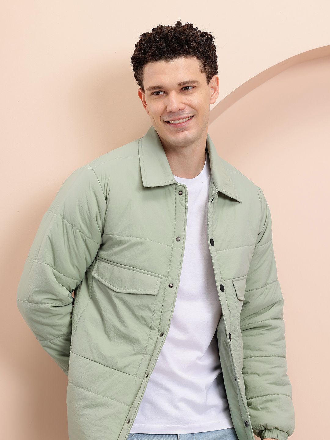 Mast & Harbour Spread Collar Padded Jacket
