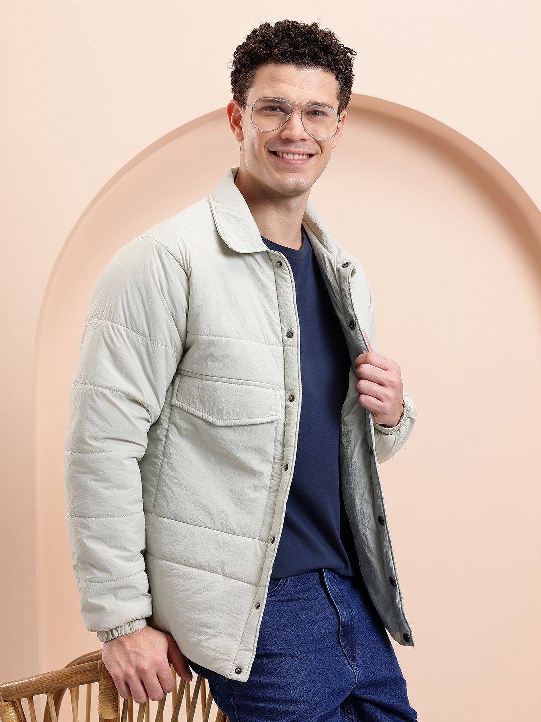 Mast & Harbour Spread Collar Padded Jacket