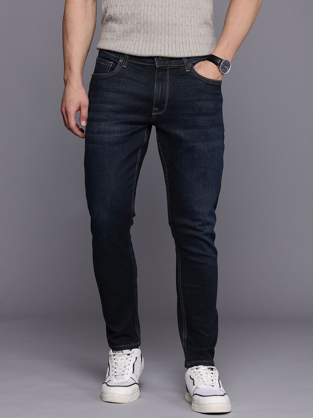 Louis Philippe Jeans Louis Philippe Men Smart Fit Stretch Fabric for Comfort Authentic Twill and Durable Jeans