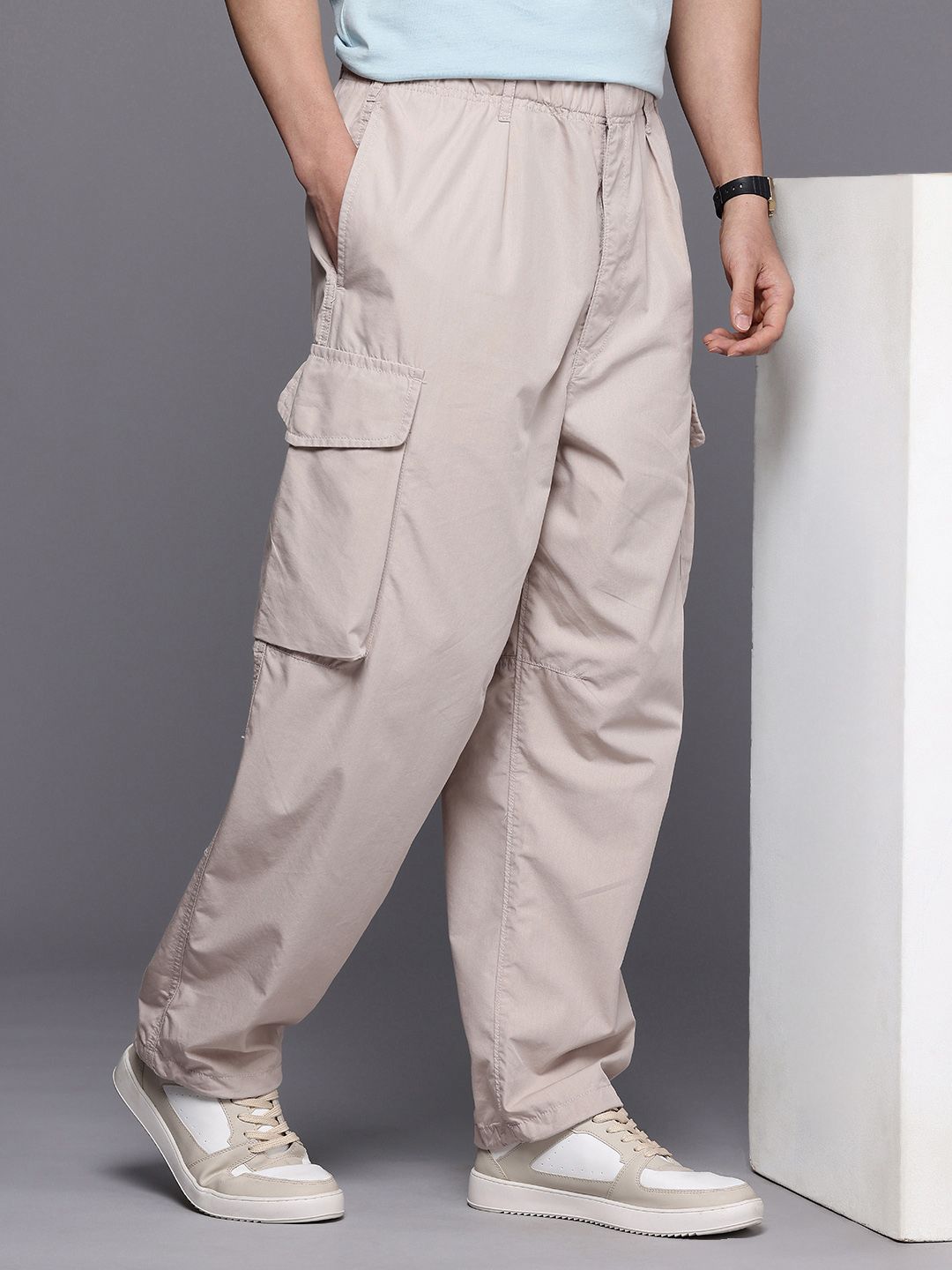 Buy Louis Philippe Jeans Men Parachute Fit Trousers - Trousers for