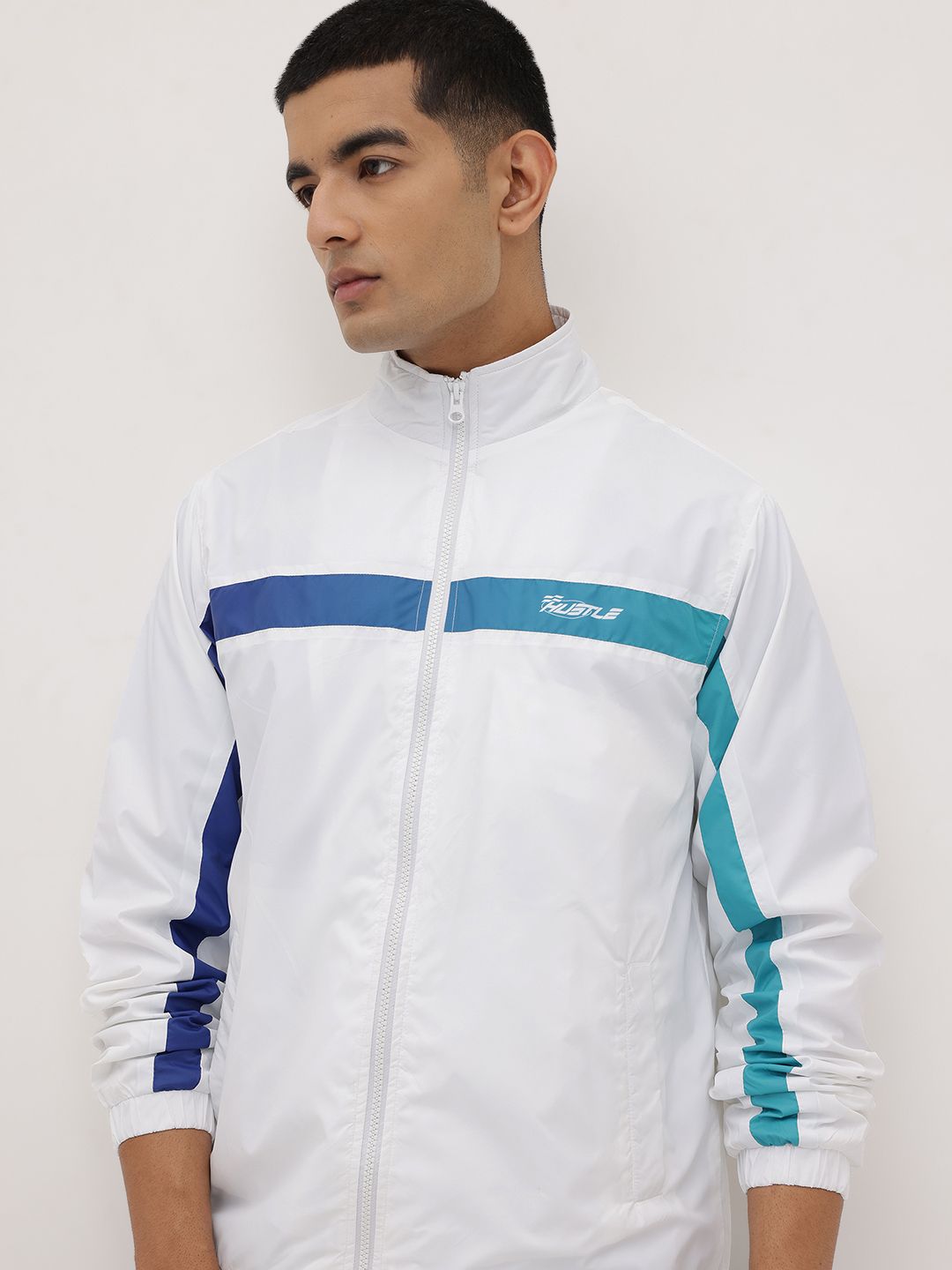 The Roadster Life Co. Striped Detail Mock Collar Bomber Jacket