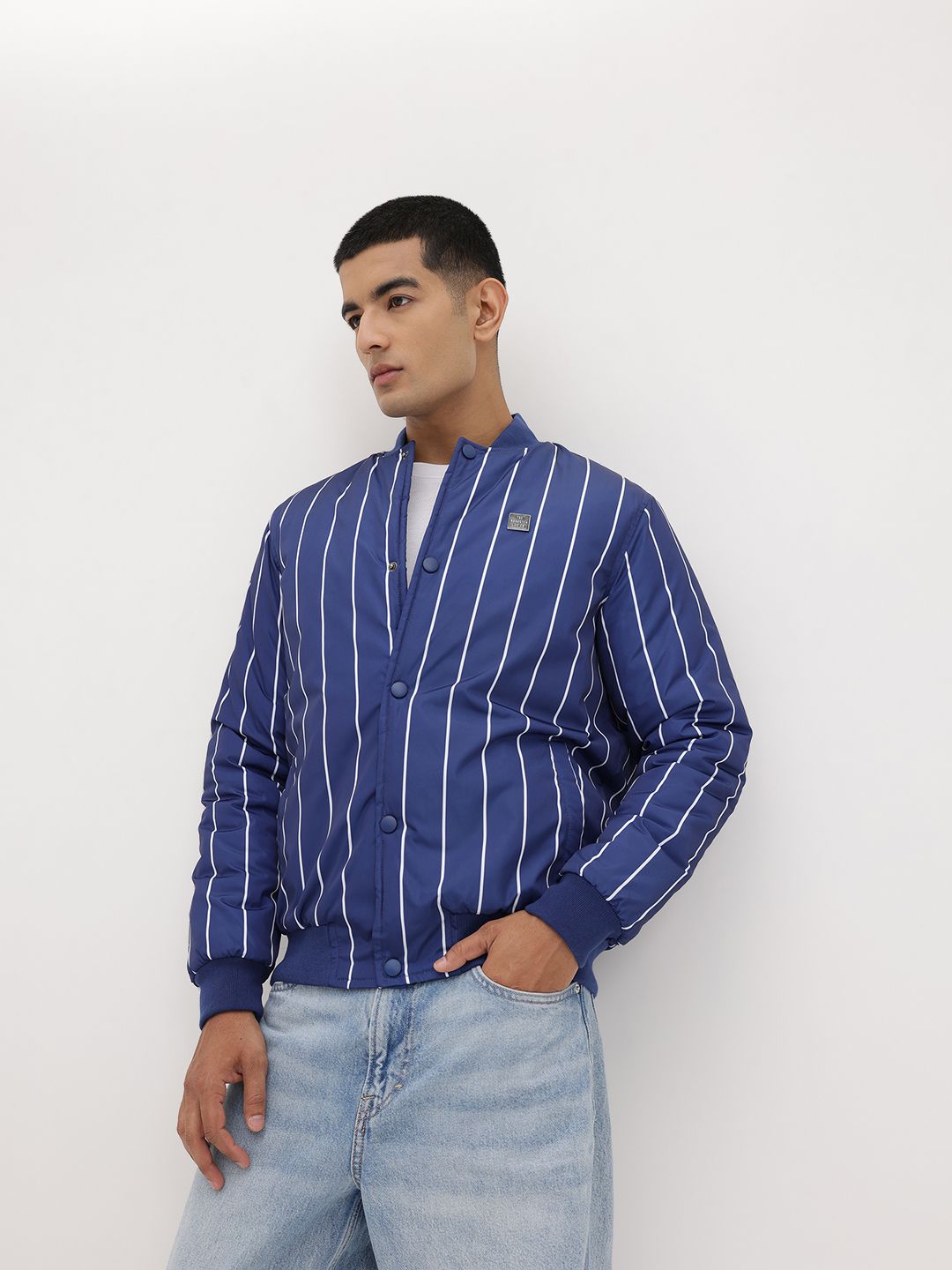 The Roadster Life Co. Striped Bomber Jacket