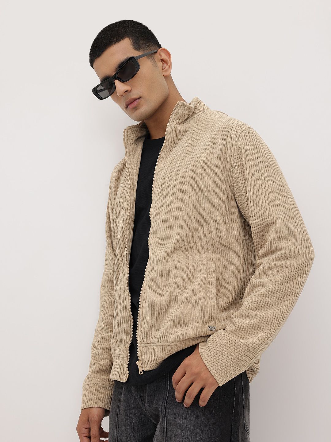 The Roadster Life Co. Ribbed Mock Collar Tailored Jacket