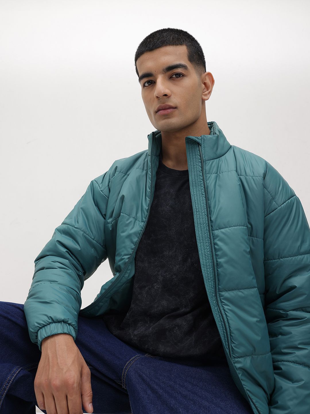 The Roadster Life Co. Solid Mock Collar Bomber Jacket