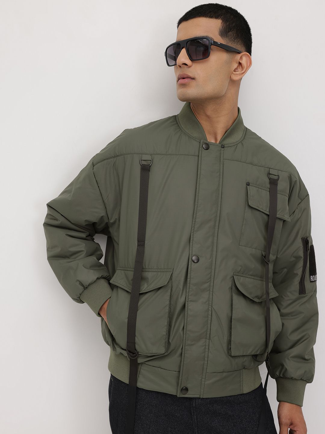 The Roadster Life Co. Stand Collar Fastening Detail Tailored Jacket