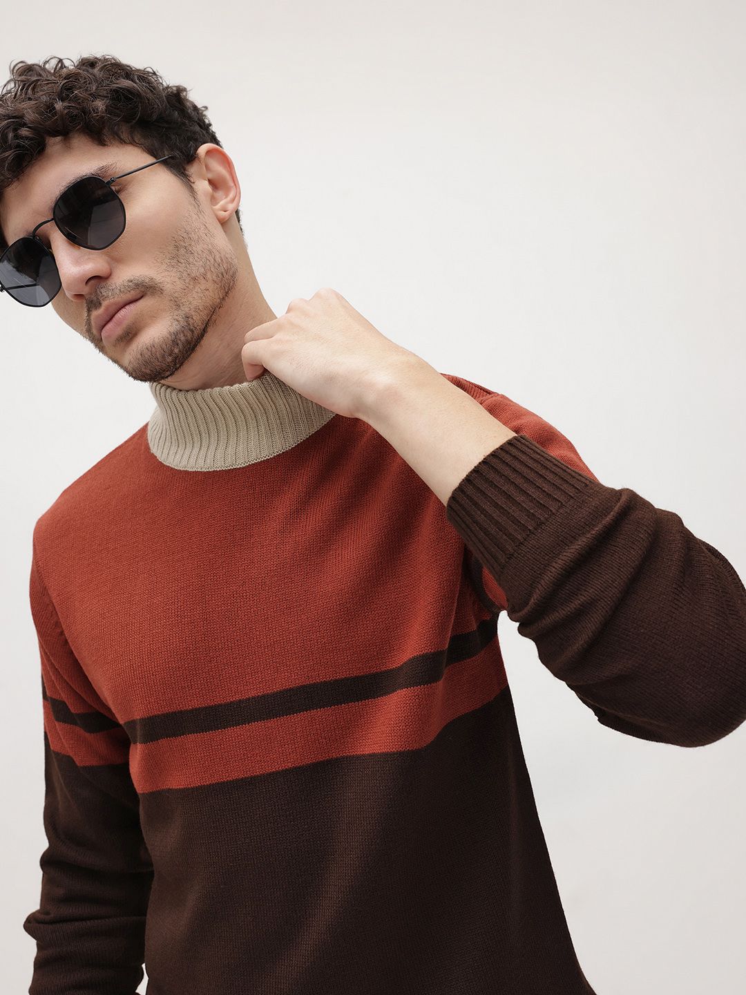The Roadster Life Co. Colourblocked Acrylic Pullover