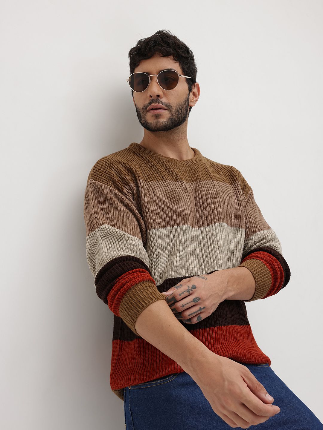 The Roadster Life Co. Striped Acrylic Pullover