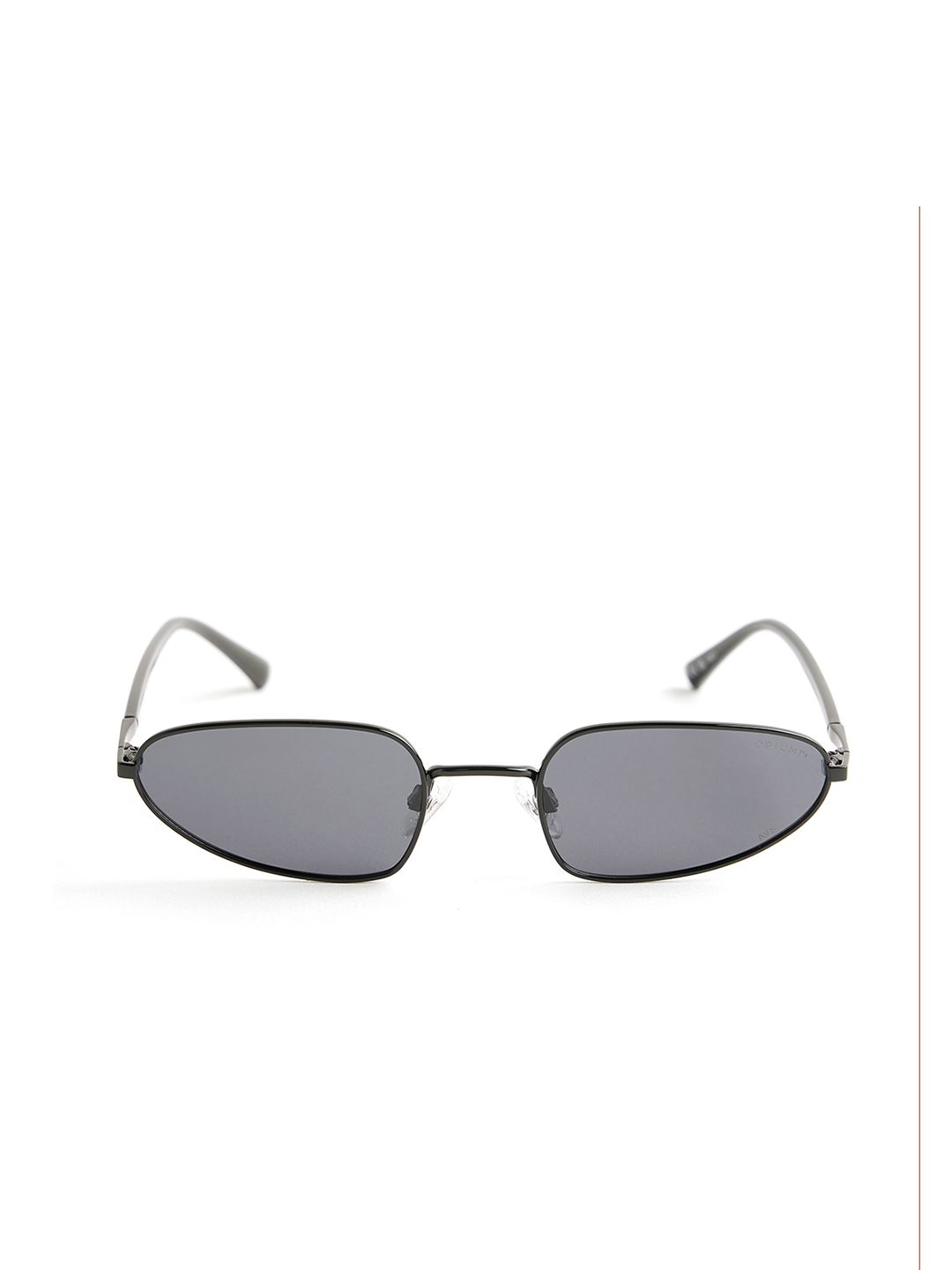 Buy OPIUM Women Black Oval Polarised and UV Protected Lens Metal