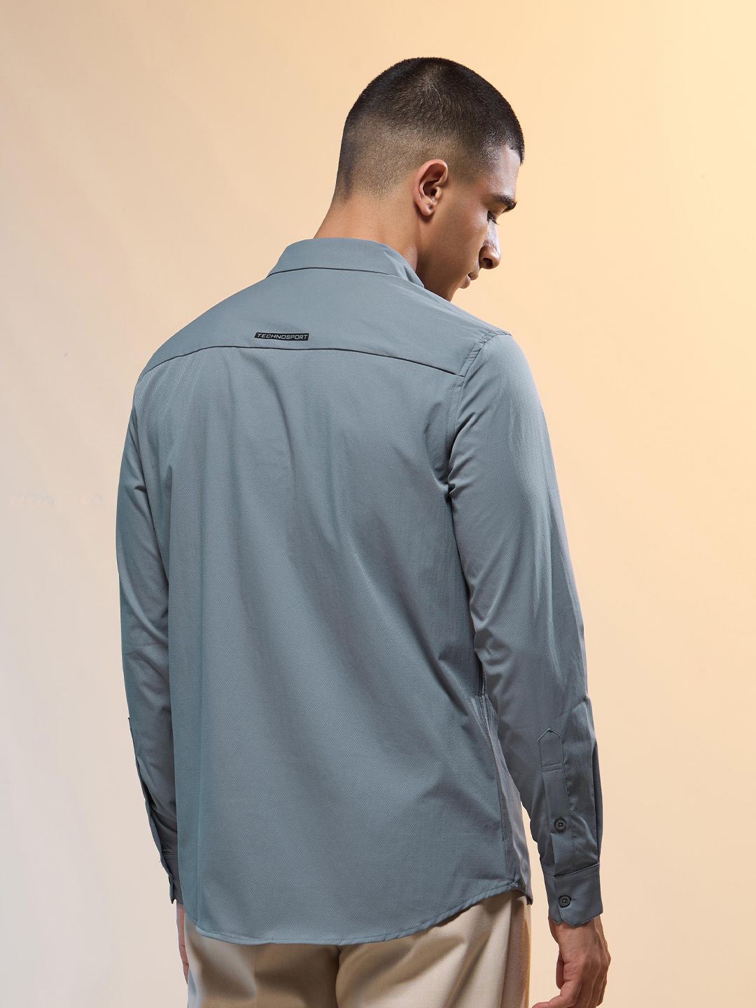 Buy Technosport Men Solid Slim Fit Spread Collar Casual Shirt with