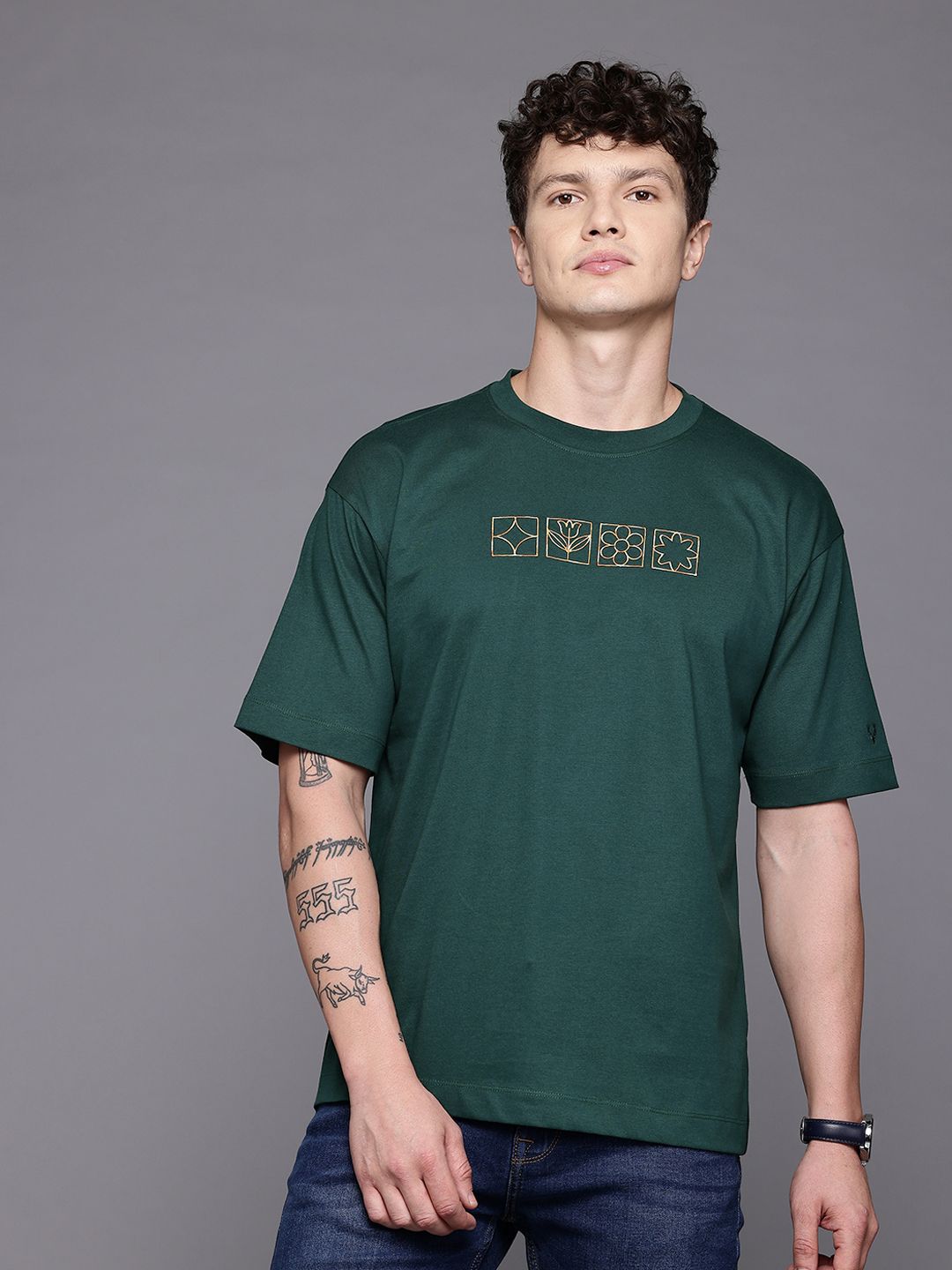 Allen Solly Printed Relaxed Pure Cotton T-shirt