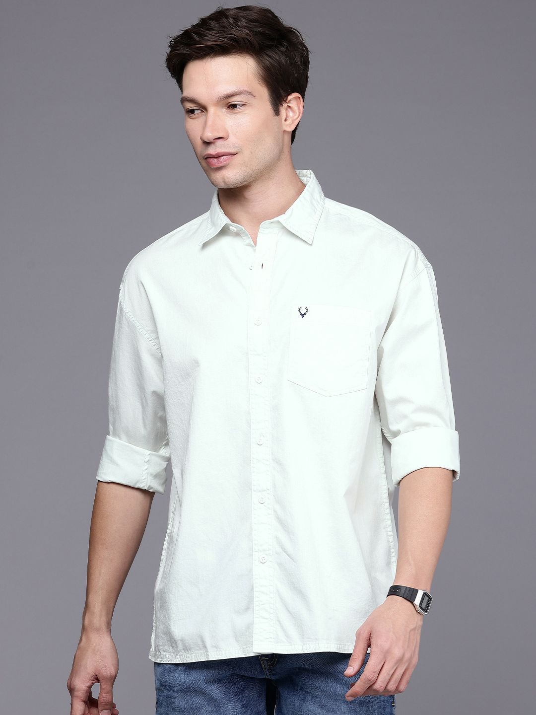 Buy Allen Solly Pure Cotton Graphic Printed Relaxed Fit Casual