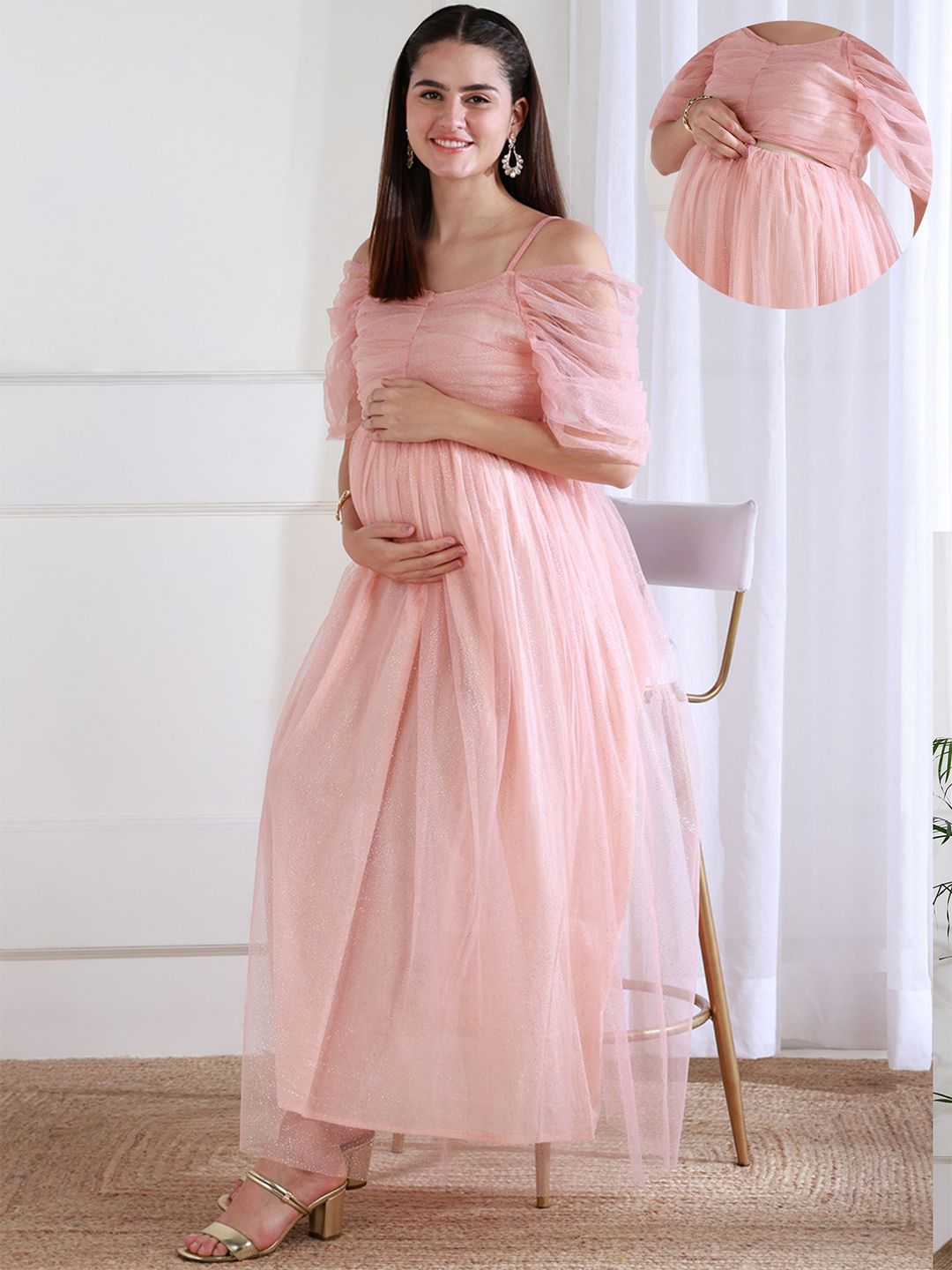 Buy Shades of Sabi Women Maternity Fit & Flare Maxi Dress - Dresses for  Women 33600250