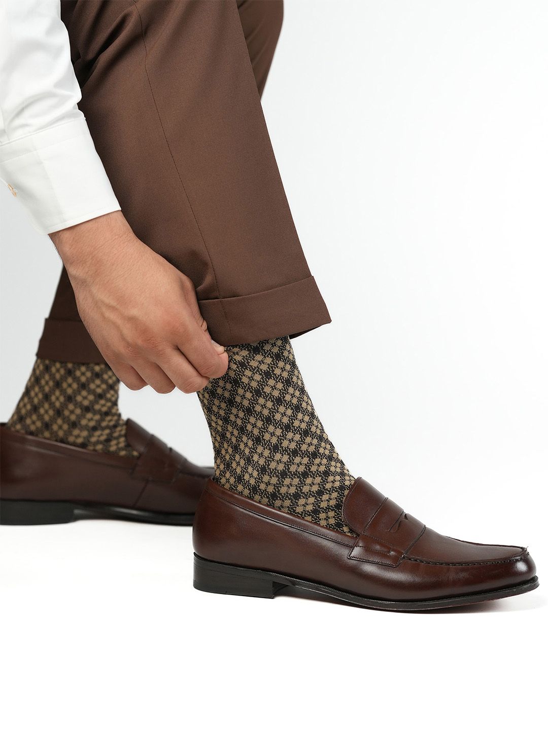 Theater Men Plaid Dress Socks