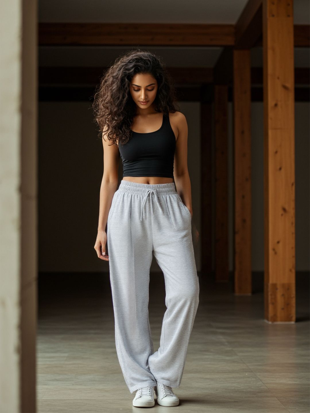 Buy glitchez Women Panelled Wide Leg Track Pants - Track Pants for