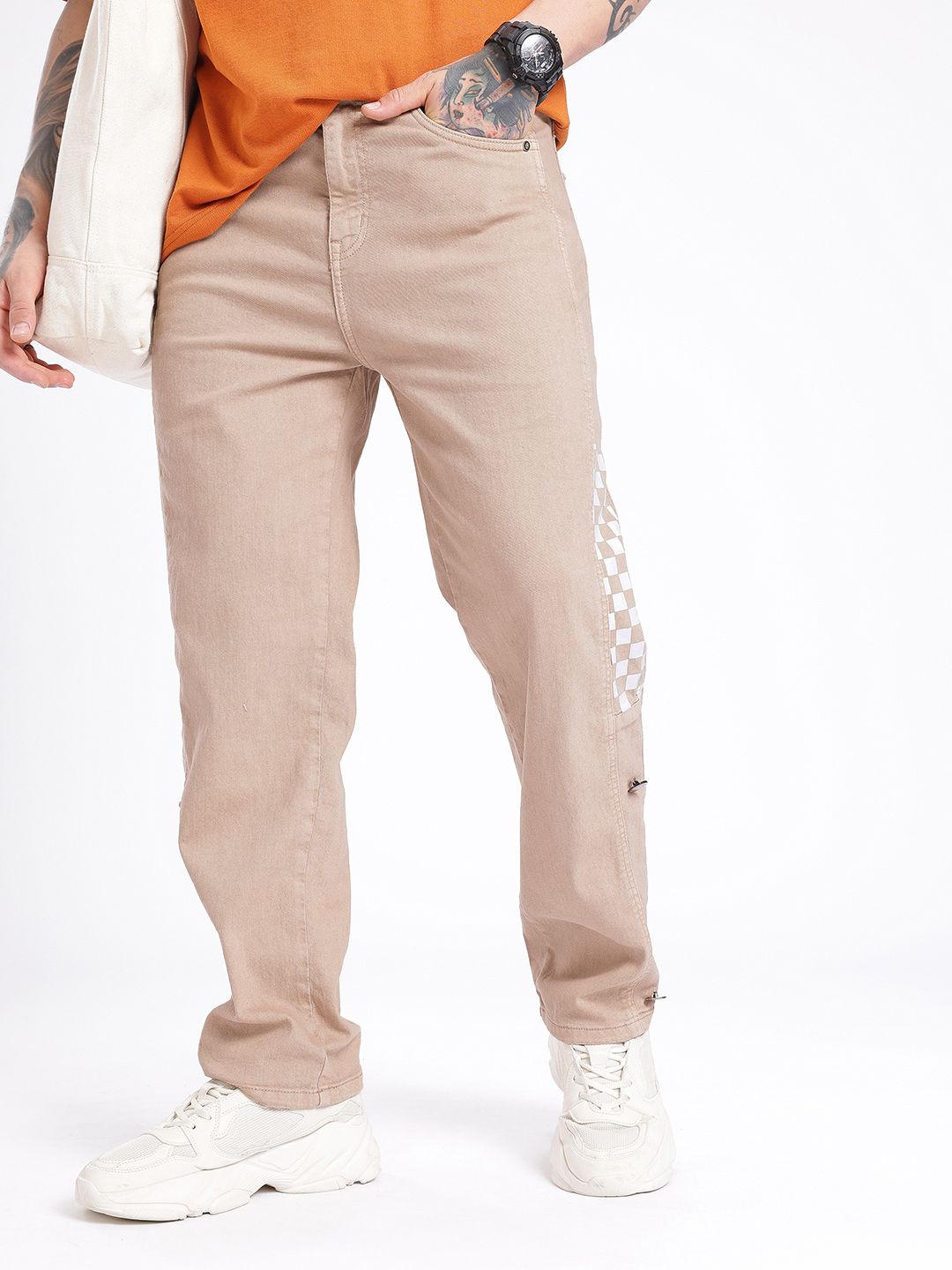 glitchez Men Relaxed Fit Printed Stretchable Jeans