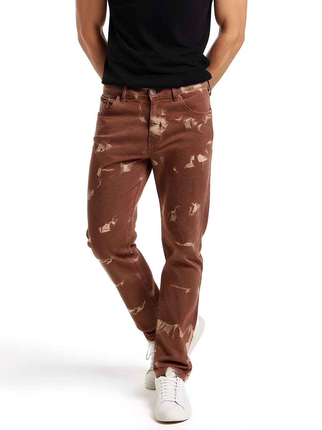 glitchez Men Relaxed Fit Printed Stretchable Jeans