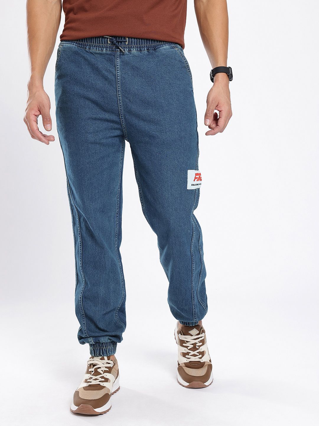 glitchez Men Jogger Panelled Jeans